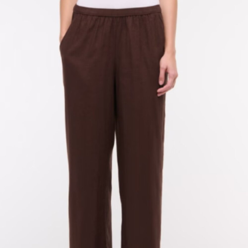 NWT Abercrombie Linen Straight Linen-Blend Pull-On Pant